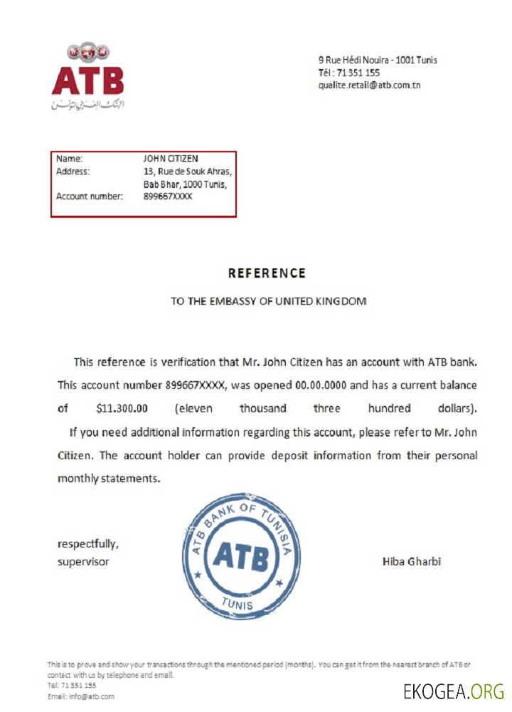 Tunisie , ATB , reference